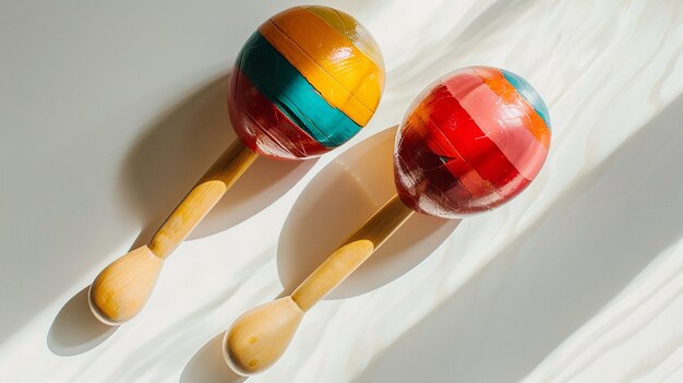 Foto instrumento musical de maracas com fundo claro