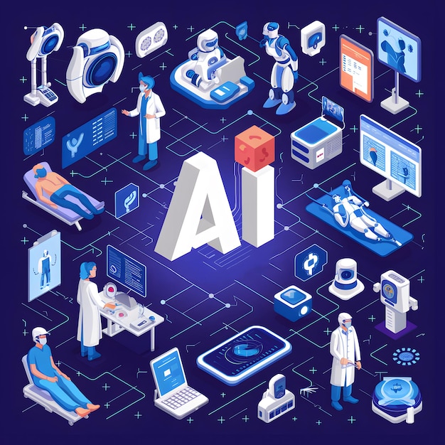 Foto inteligência artificial na saúde tecnologia médica e robótica integração modais 3d