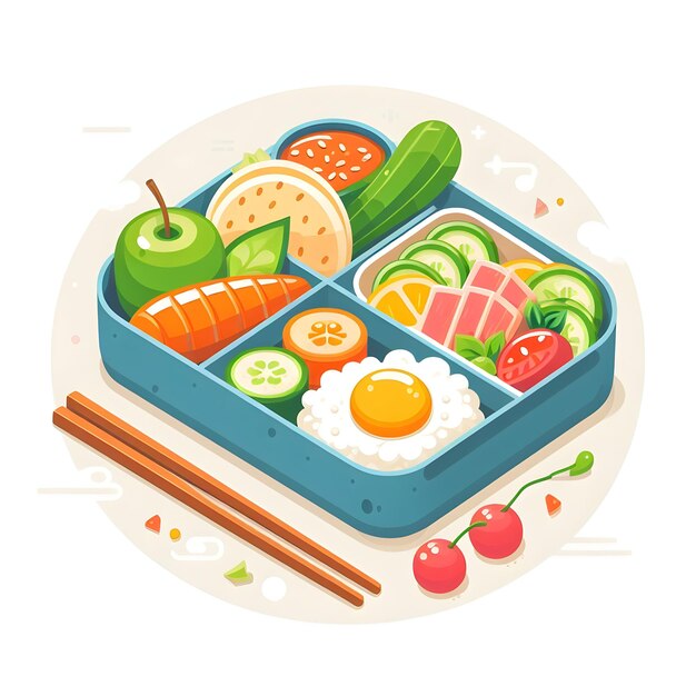 Foto japanische lunchboxen bento-nahrung gesund