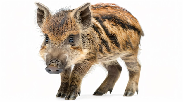 Junges Wildschwein mit gestreiftem Fell Sus Scrofa Specie Wildlife Photography