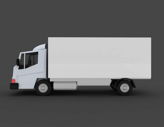 Kommerzielle Lieferung. Cargo-Truck-Konzept. 3D gerenderte Darstellung