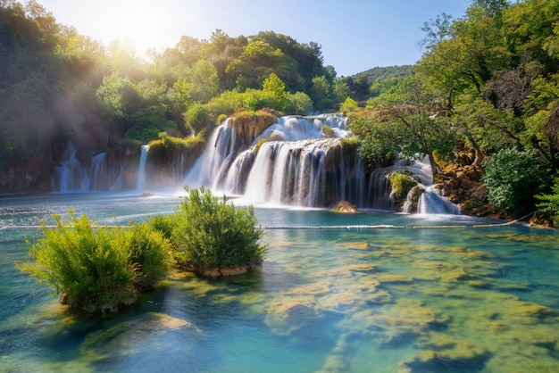 Krka Wasserfälle auf dem Krka Fluss, Kroatien.