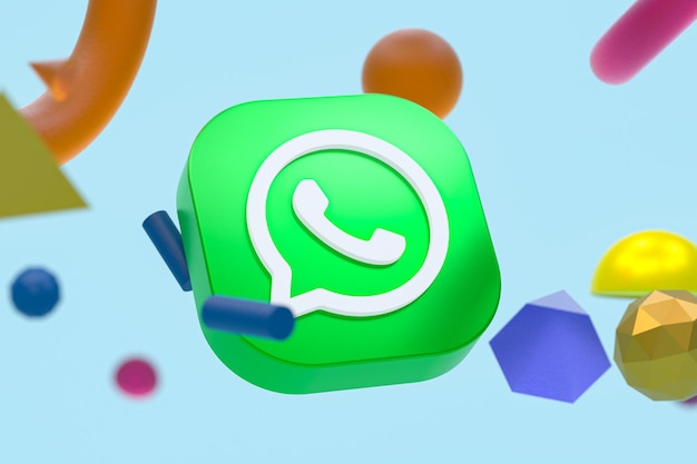 Logotipo do Whatsapp em fundo de geometria abstrata