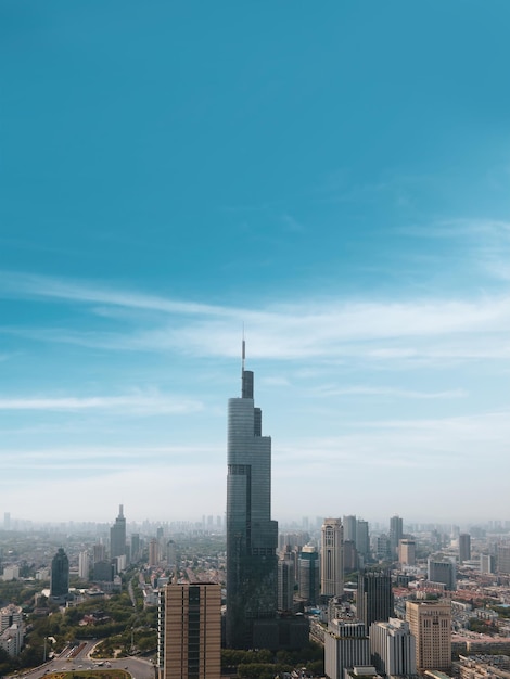 Luftbild der Skyline der modernen Architekturlandschaft in Nanjing, China