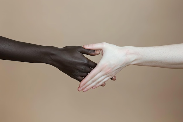 Foto mãos humanas interraciais isoladas