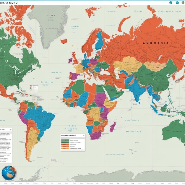 Foto mapa mundi moderno para mapas interativos