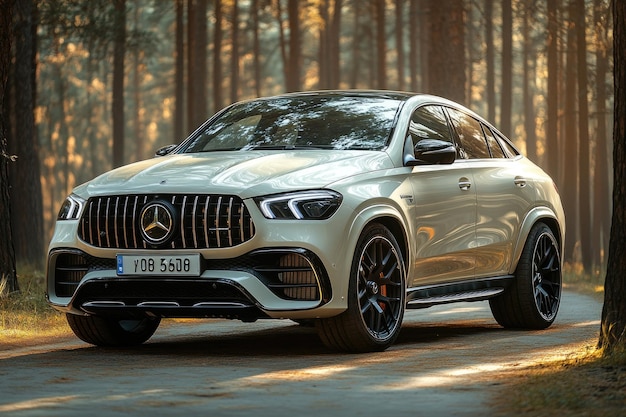 Foto mercedes-benz gle amg 63 geparkt im novosibirsk park russland sommer 2024 frontansicht