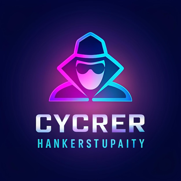 Foto modelo de logotipo de hacker com gradiente elegante para cibersegurança