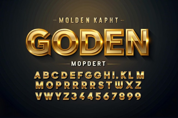 Foto moderne gold-alphabet-schriften für stilvolle und elegante typografie