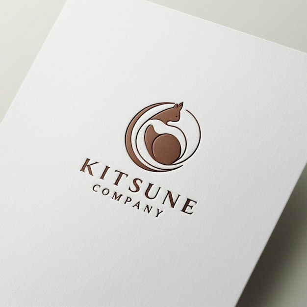 Foto moderne minimalistische mockup-logo-kitsune