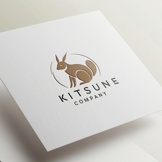 Foto moderne minimalistische mockup-logo-kitsune