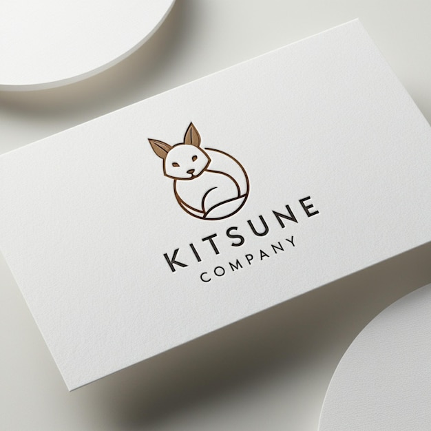 Foto moderne minimalistische mockup-logo-kitsune