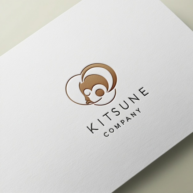 Foto moderne minimalistische mockup-logo-kitsune