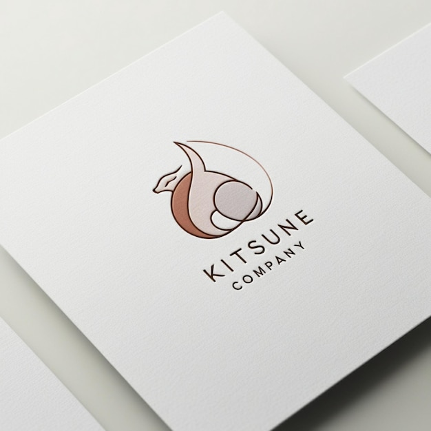 Moderne minimalistische Mockup-Logo-Kitsune