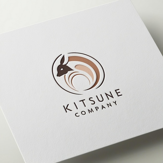 Foto moderne minimalistische mockup-logo-kitsune