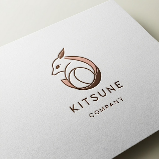 Foto moderne minimalistische mockup-logo-kitsune