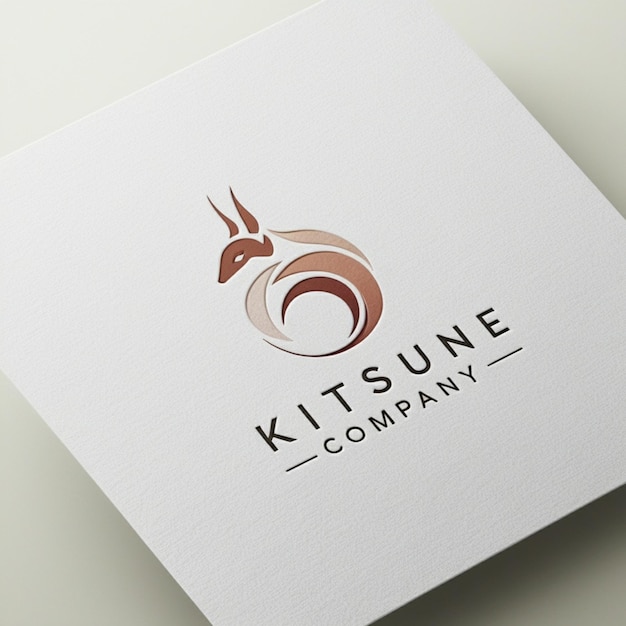 Foto moderne minimalistische mockup-logo-kitsune