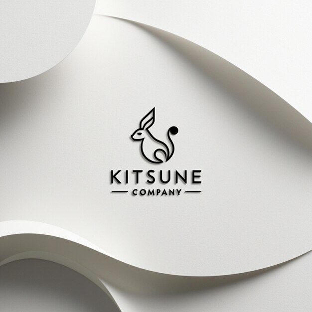 Foto moderne minimalistische mockup-logo-kitsune