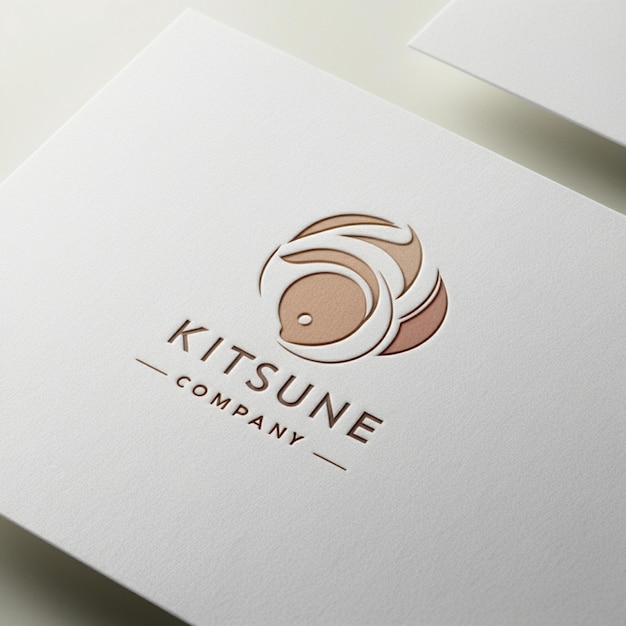 Foto moderne minimalistische mockup-logo-kitsune