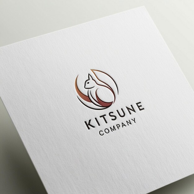 Foto moderne minimalistische mockup-logo-kitsune