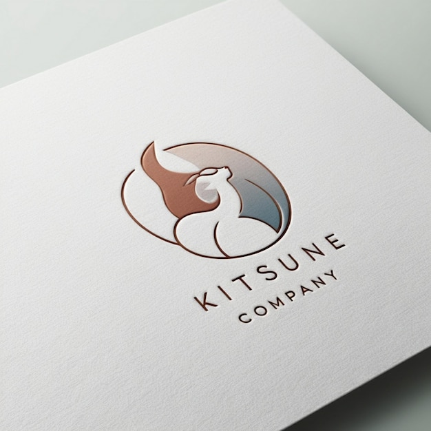 Foto moderne minimalistische mockup-logo-kitsune