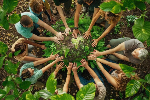 Foto nachhaltige gemeinschaftsinitiativen für grüne auswirkungen