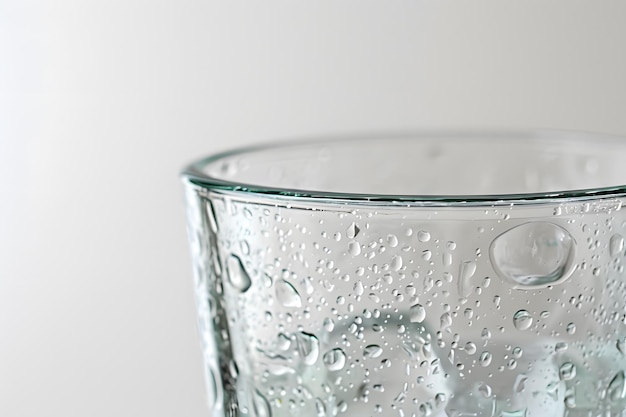 Foto nahaufnahme eines wasserglases mit kondenströpfchen