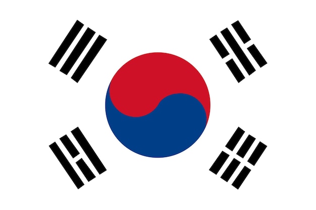 Foto nationalflagge von südkorea hintergrund mit flagge von südkorea