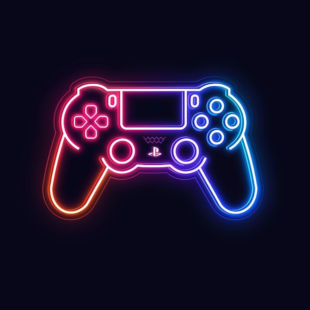 Foto neon-spielcontroller