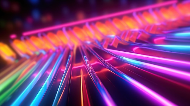 Neonlicht-Technologie Hintergrund generative KI