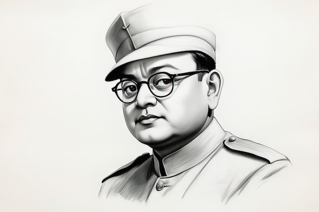 Netaji Subhas Chandra Bose Esboço de desenho de Netaji subhas chandra bose