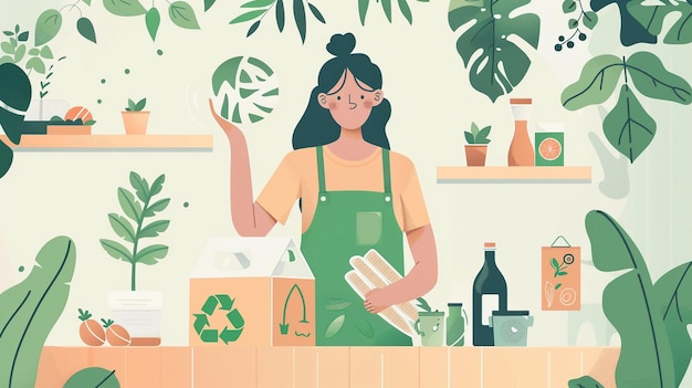 Foto o design de produtos ecológicos apoia a sustentabilidade