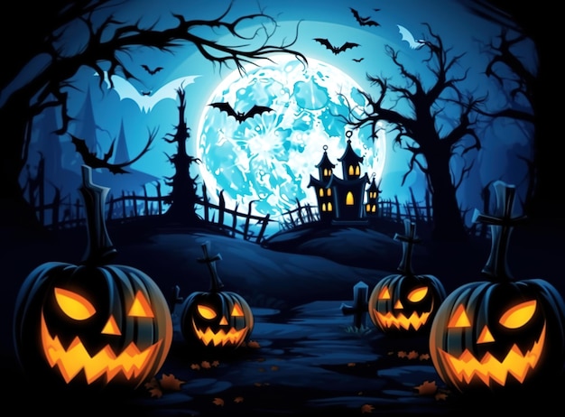 O Halloween é ambientado na floresta e na lua à noite