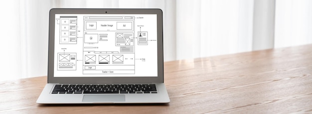 Foto o software de design de sites fornece um modelo moderno para negócios de varejo on-line