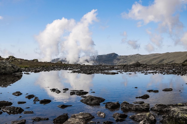 Foto panoramablick auf den see gegen den himmel