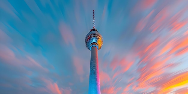 Foto panoramablick auf die berliner skyline mit dem ikonischen fernsehturm konzept berliner wahrzeichen architektur fotografie stadtbild ansichten reiseziele