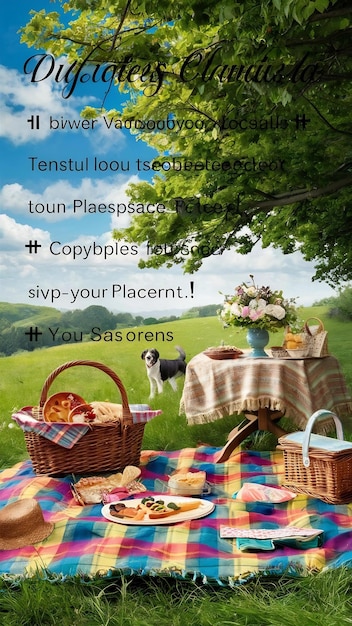 Foto picknick-komposition mit copyspace