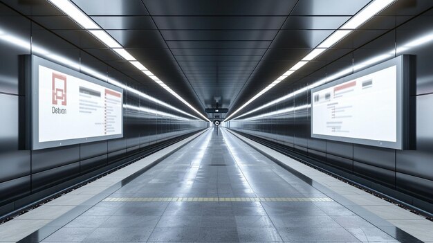 Foto placa de sinalização de estação de metrô em ambiente urbano