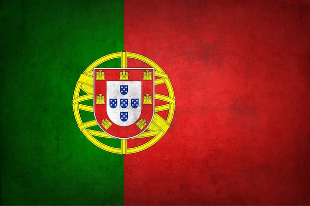 Portugal-Flagge mit Grunge-Textur.