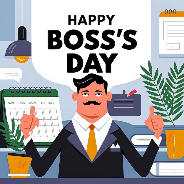 Poster-Design für den Happy Boss Day-Banner