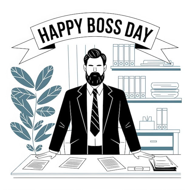 Poster-Design für den Happy Boss Day-Banner