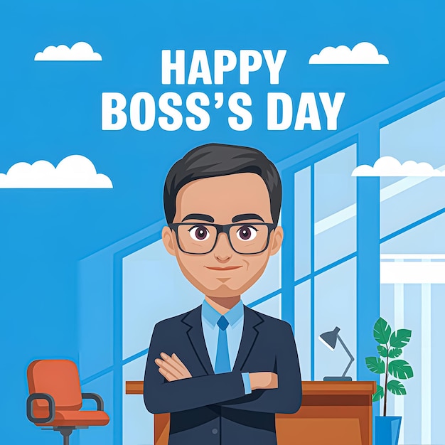 Poster-Design für den Happy Boss Day-Banner