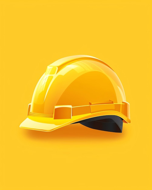 Poster do conceito do dia do trabalho de capacete de proteção de construção amarelo