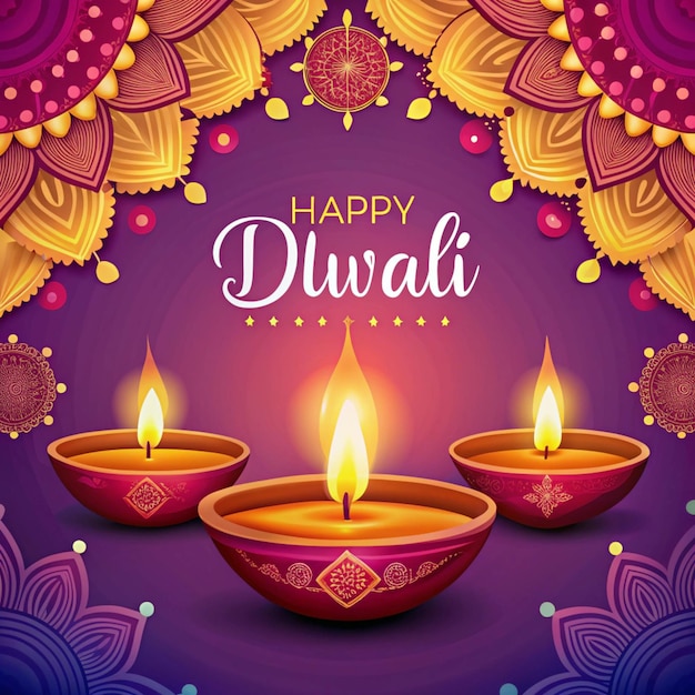 Foto poster zum diwali-festival mit flachem design