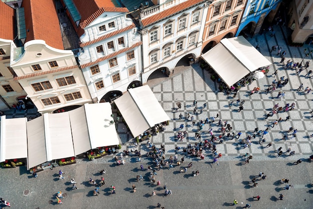 Praça da Cidade Velha vista da Antiga Câmara Municipal de Praga República Checa