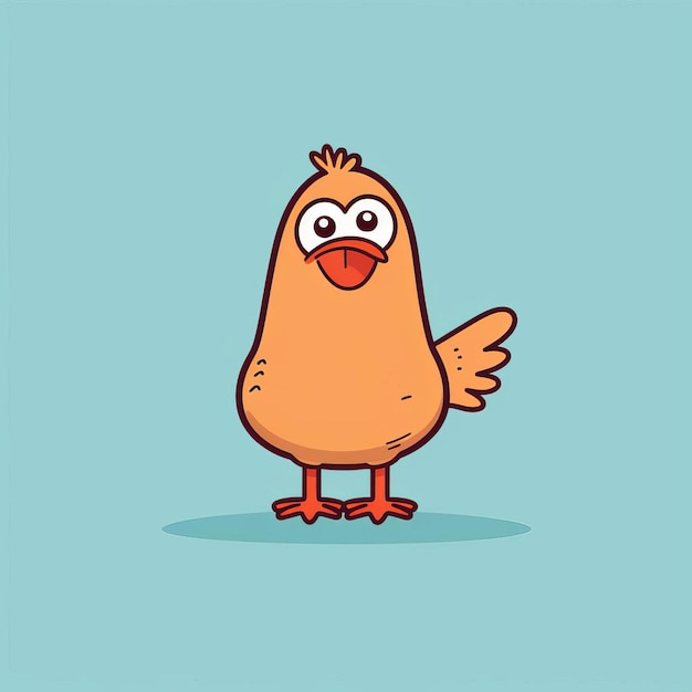 Foto quirky minimalist chicken doodle em estilo de banda desenhada full body art