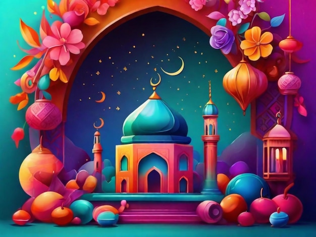 Ramadhan Mubarak pano de fundo