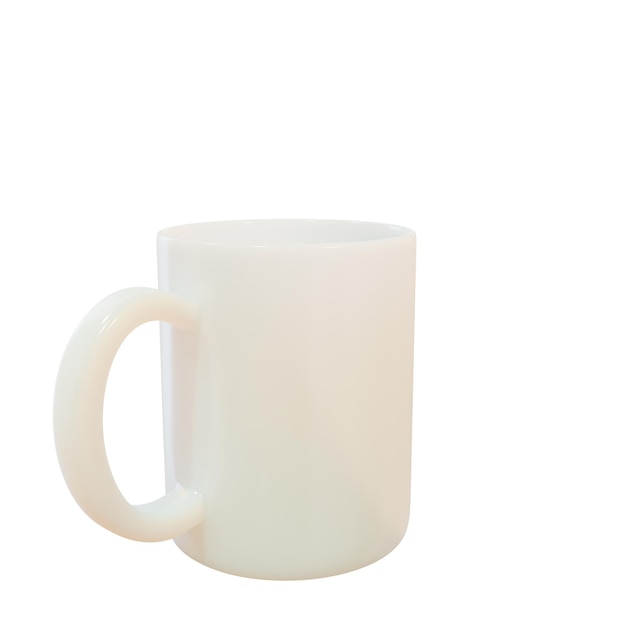 Renderização 3D de caneca branca fosca