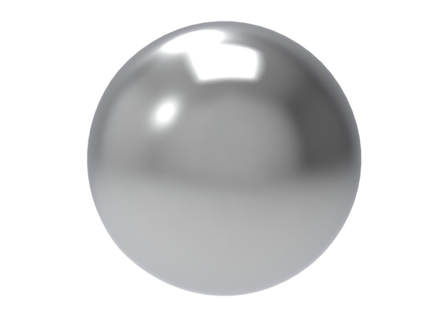 Renderização 3d de esfera de metal cromado