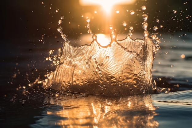 Respingos de água natureza pôr do sol Férias de verão Gerar Ai